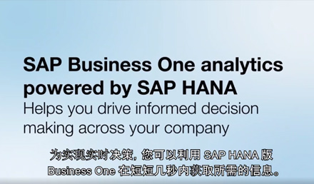 SAP Business One HANA讓您的決策更簡單、準確